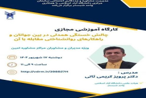 برگزاری کارگاه «چالش خستگی همدلی در بین جوانان و راهکارهای روانشناختی مقابله با آن»